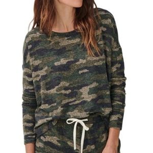 LUCKY BRAND Green & Khaki Camo Hacci Crewneck Pullover - Women